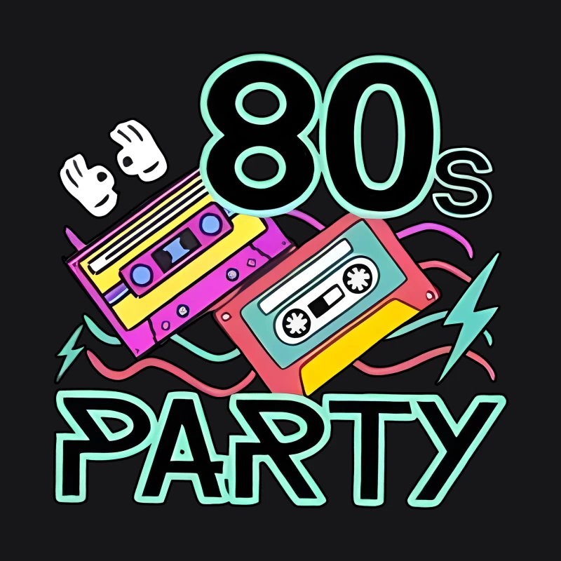 80er Jahre Party mit Kassetten Herren Pullover Hoodie