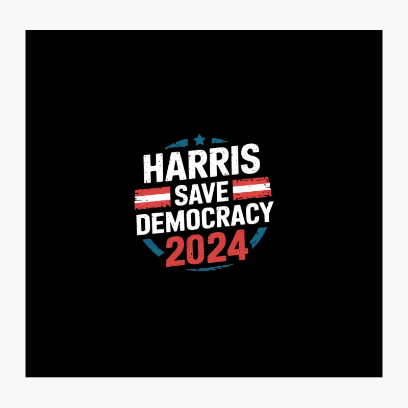 Harris 2024 Presidential Campaign Logo with American Flag Elements Throw Pillow