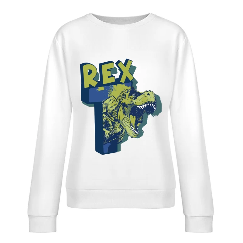 Bold Vintage T-Rex Graphic – Striking Dinosaur Design Female Pullover Sweatshirt