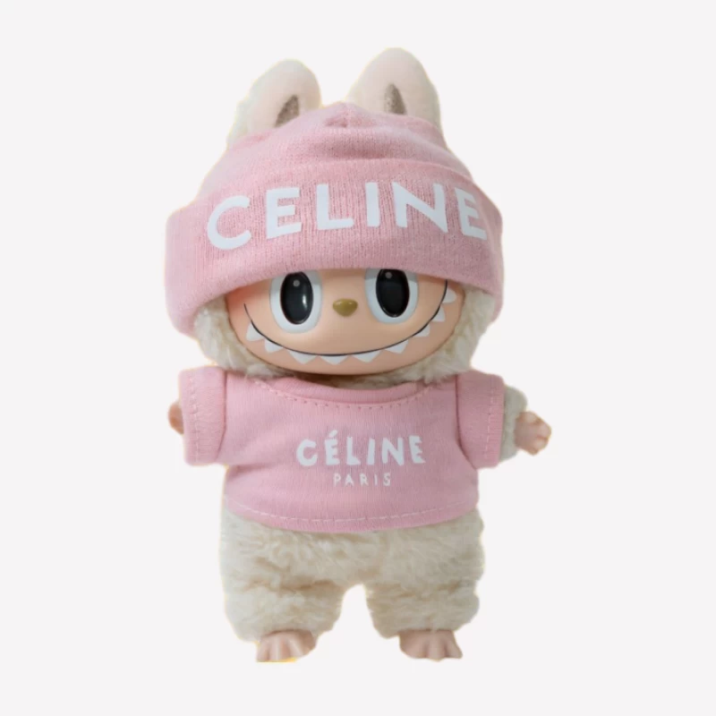 Kuscheltier mit rosa Outfit von Celine Herren T-Shirt