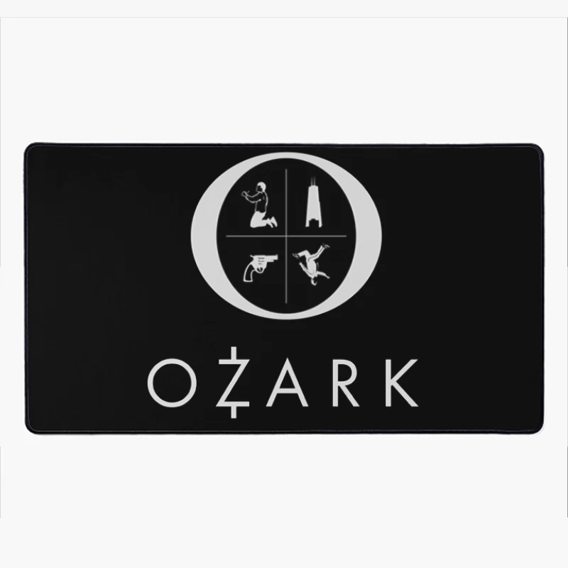 Ozark TV Series Logo with Symbolic Elements Desk Mat