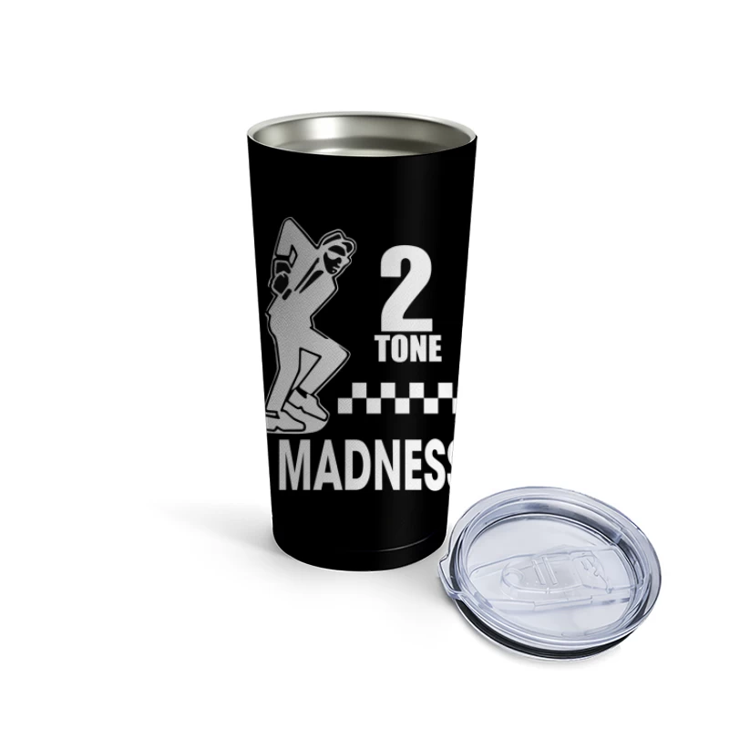 2 Tone Madness Band Logo with Dancing Mascot Travel Mug