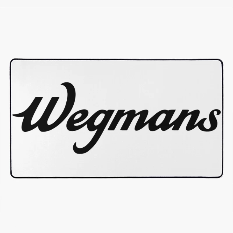 Wegmans Supermarket Chain Logo in Black Script Font Desk Mat