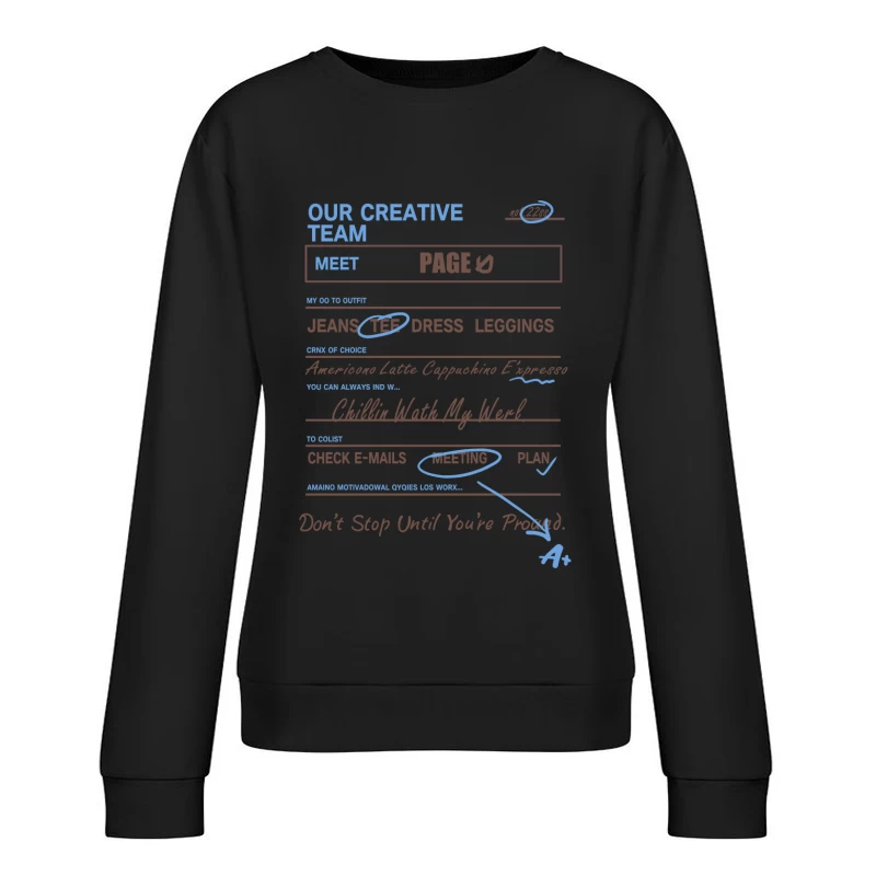 Kreativteam Vorstellung Damen Pullover Sweatshirt