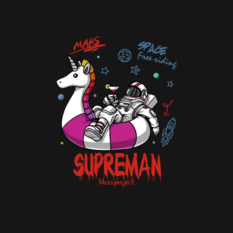 Astronaut chillt auf Einhorn im Weltraum Herren T-Shirt