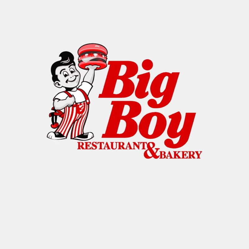 Vintage Big Boy Restaurant and Bakery Logo with Cartoon Mascot Male Tank Top