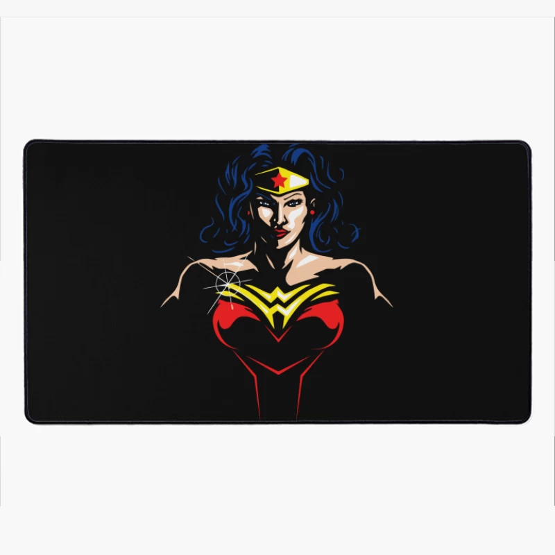 Wonder Woman: Empowering Superhero Illustration Desk Mat