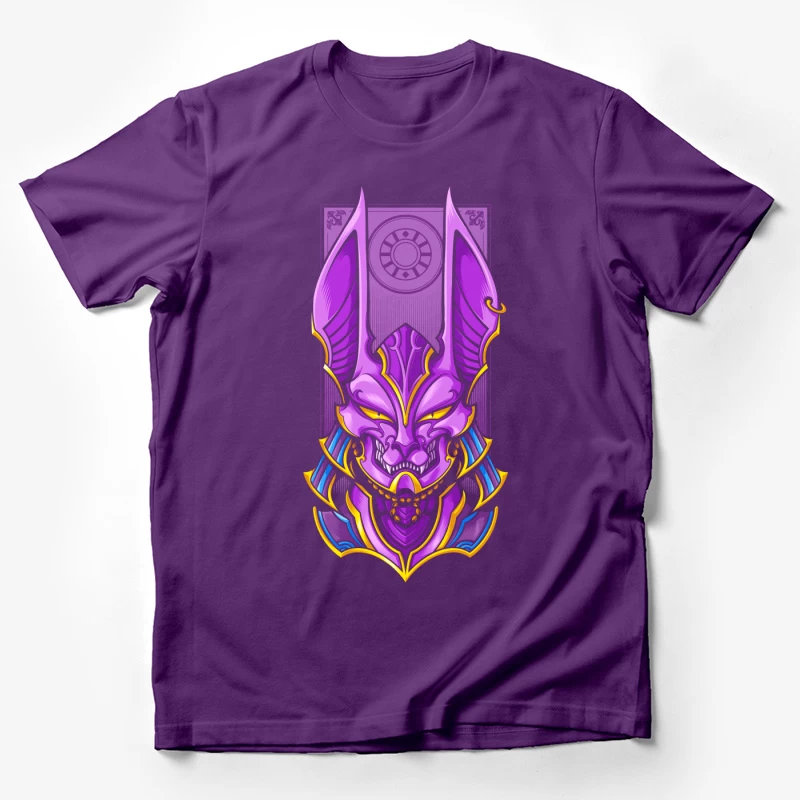 Purple Demon Mask Illustration Male T-Shirt