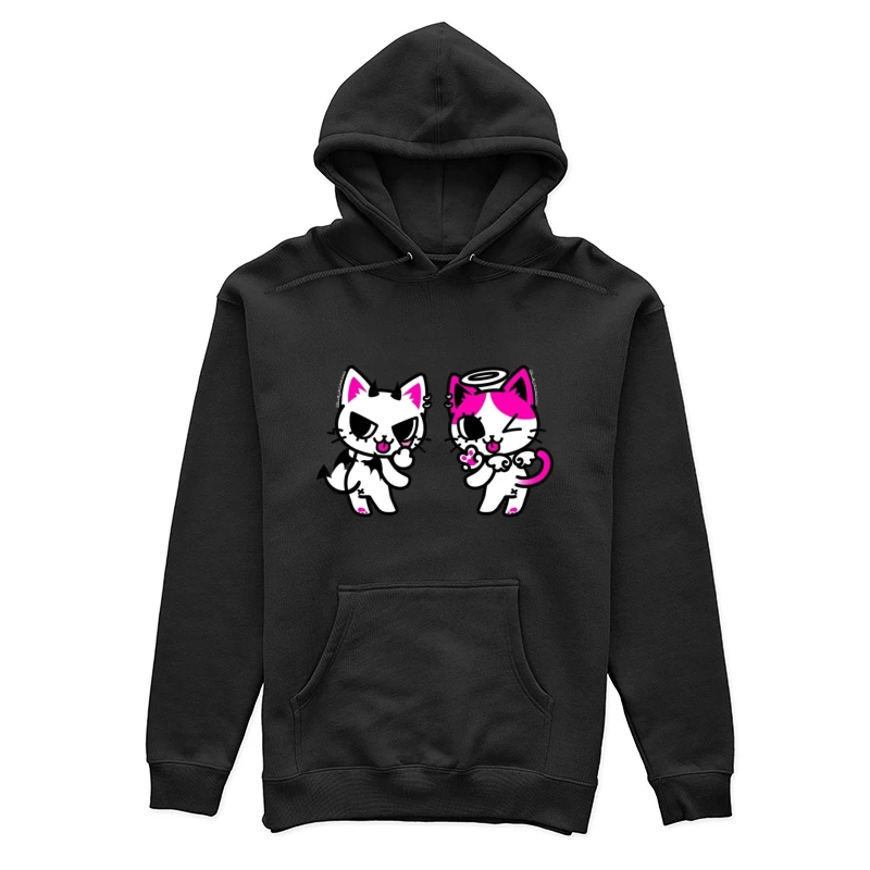 Teufel und Engel Katzen Damen Pullover Hoodie