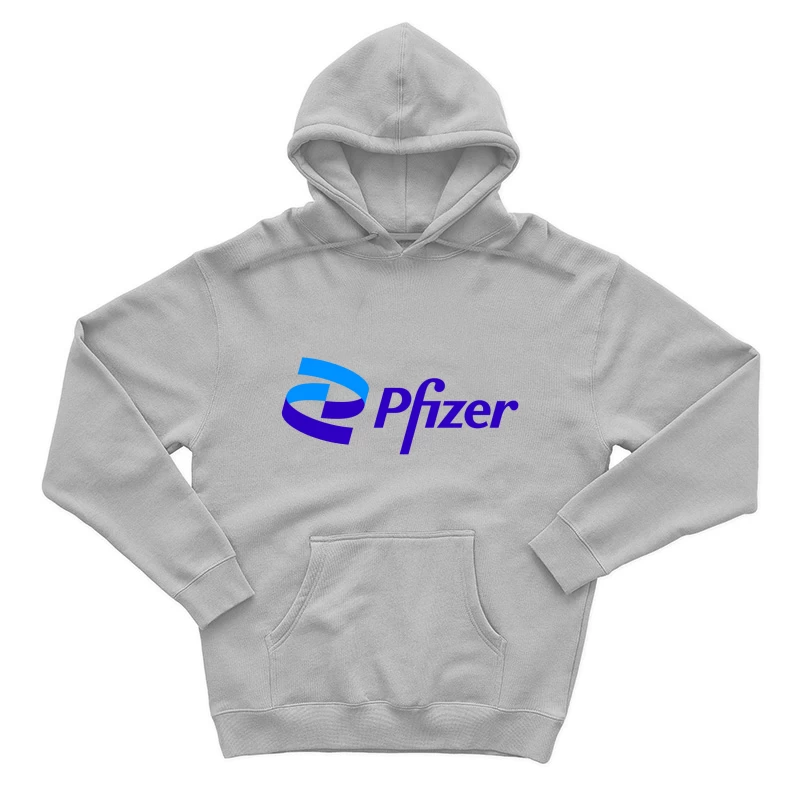 Pfizer Pharmaceutical Company Logo in Blue and Purple Male Pullover Hoodie