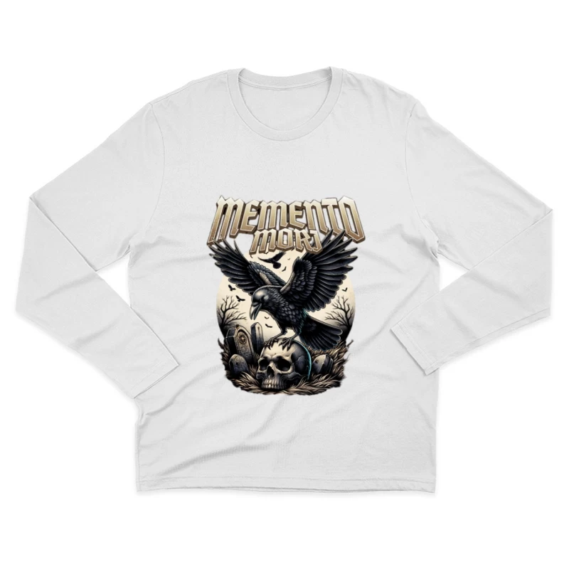 Rabenschädel Memento Mori Herren Langarm T-Shirt