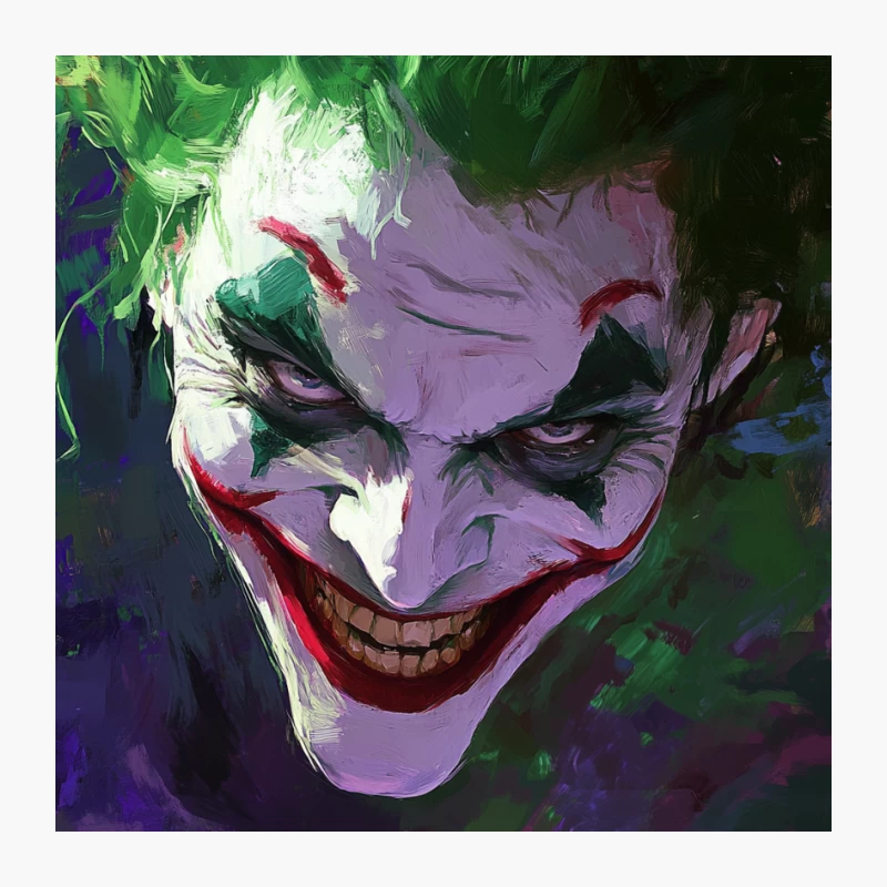 Sinister Joker: Villainous Clown from DC Comics in Dark Painting Pin