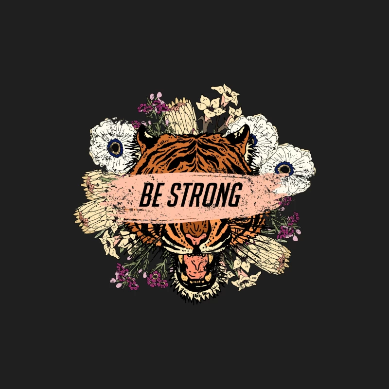 Tigre puissant avec fleurs et slogan Homme Débardeur