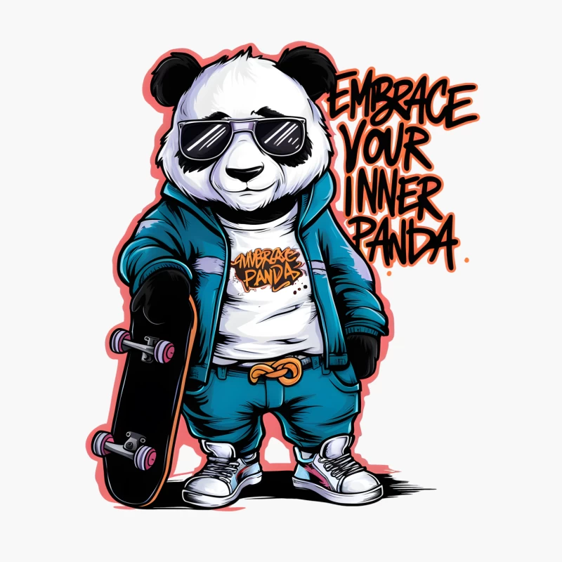 Cool Skateboarding Panda: Embrace Your Inner Animal Cotton Tote Bag