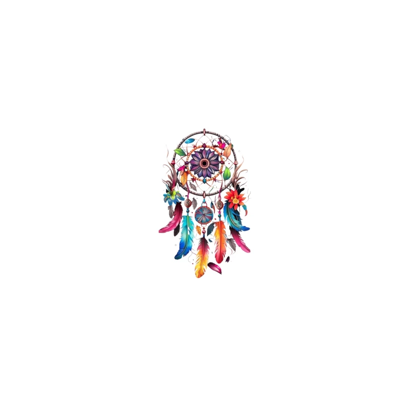 Colorful Dreamcatcher with Feathers and Flowers Coffee Mug