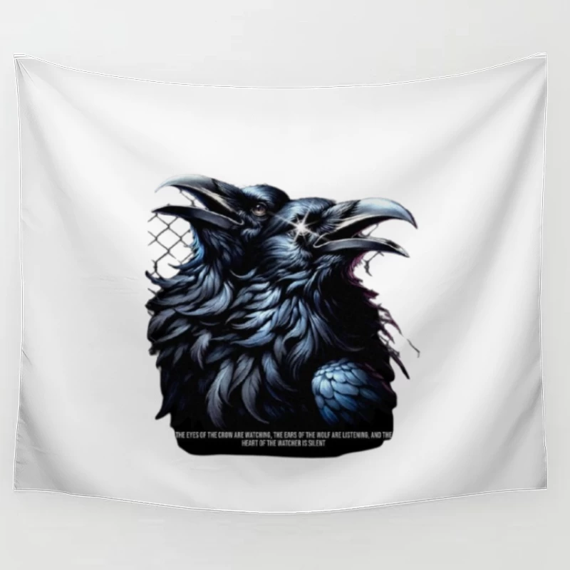 Gothic Raven Art with Game of Thrones Quote Tapestry