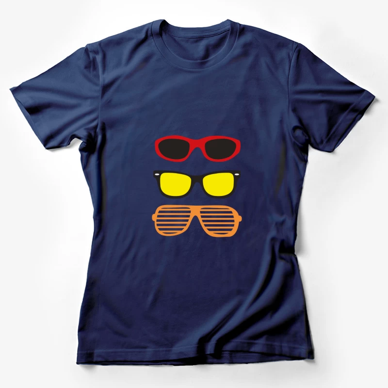 Trois Paires de Lunettes Colorées Femme T-Shirt