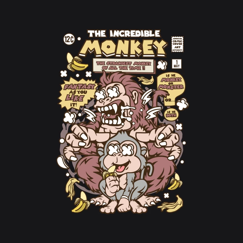 Bande Dessinée du Singe Incroyable Homme Sweat à capuche