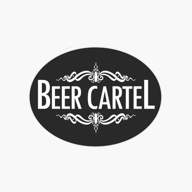 Elegant Black and White Beer Cartel Logo with Ornamental Frame Cotton Tote Bag