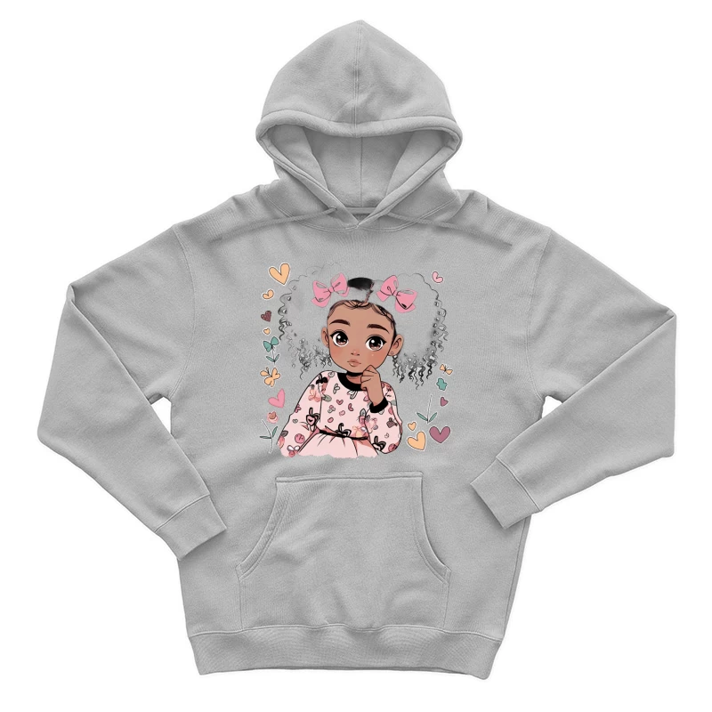 Niedliches Mädchen mit Schleifen im Haar Herren Pullover Hoodie