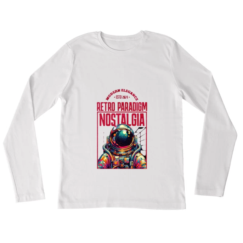 Astronaute Paradigme Rétro Femme Manches Longues T-Shirt