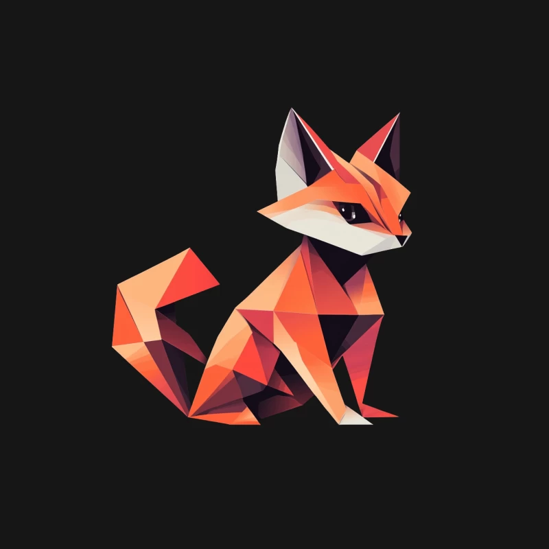 Geometric Abstract Fox: Origami-Inspired Vector Design Mouse Pad