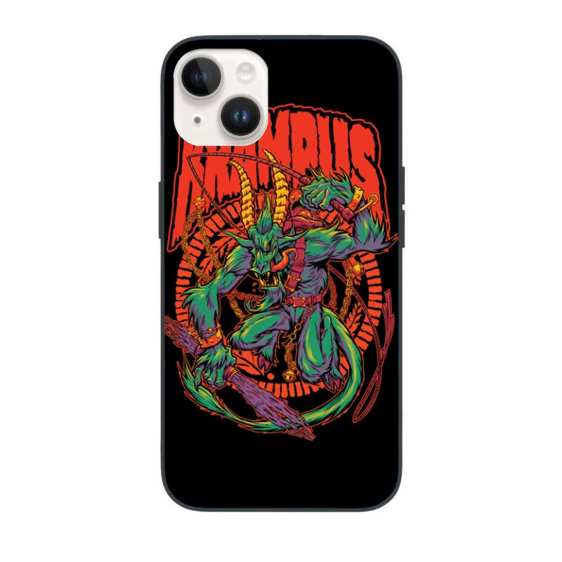 Krampus Holiday Mythology Illustration iPhone Case