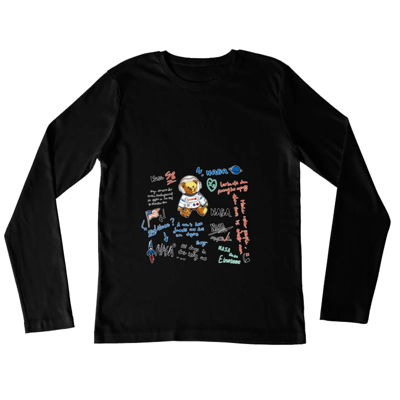 NASA-Teddy in Raumanzug Damen Langarm T-Shirt