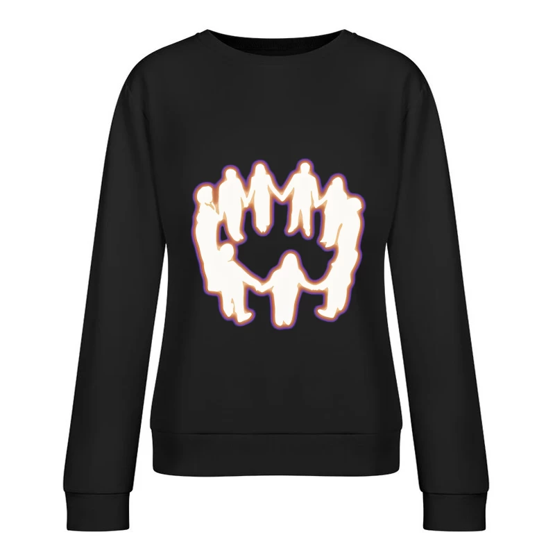 Leuchtende Silhouetten im Kreis Damen Pullover Sweatshirt