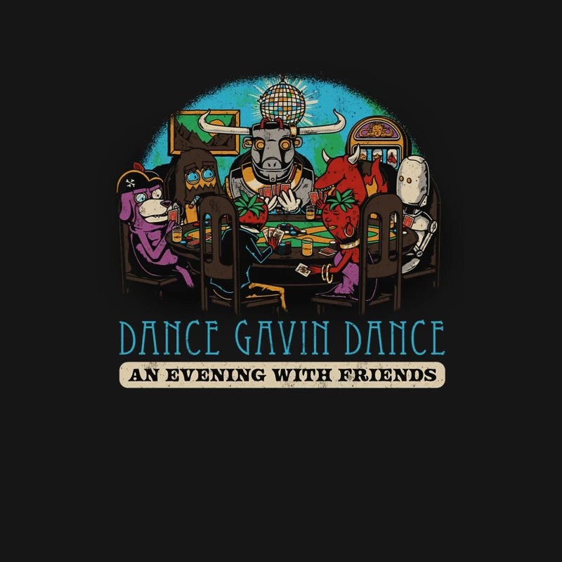 Dance Gavin Dance: Cartoon Characters Playing Poker Under Disco Ball Female T-Shirt