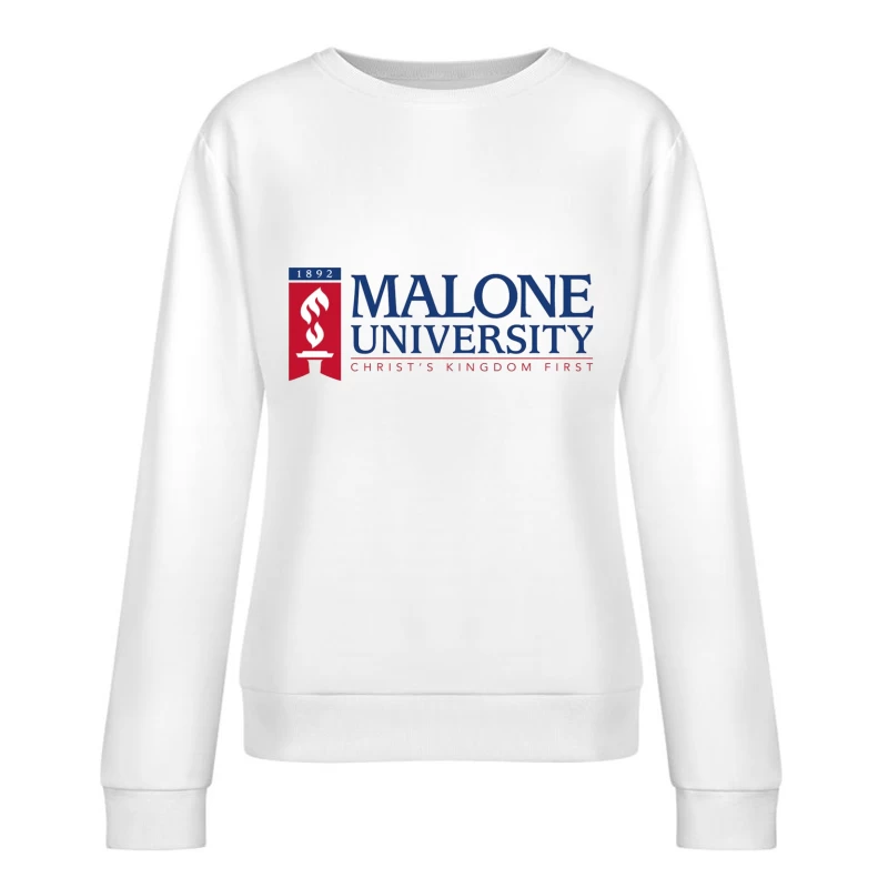 Malone University Official Logo - Christian Higher Education Since 1892 Female Pullover Sweatshirt