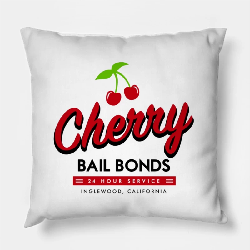 Cherry Bailbonds Throw Pillow