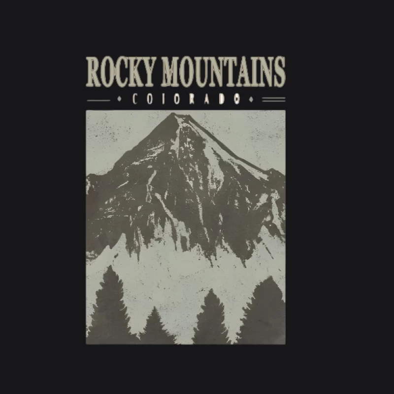 Rocky Mountains Illustration in Colorado Damen Pullover Hoodie