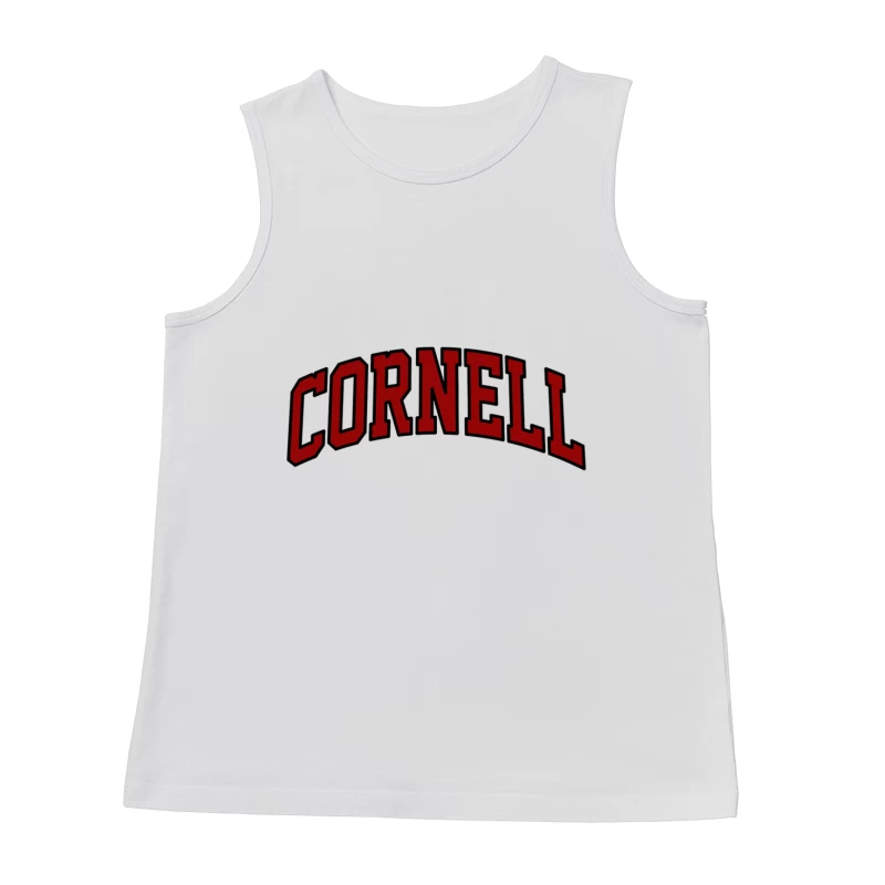 Cornell University Red Arched Text Logo Male Tank Top