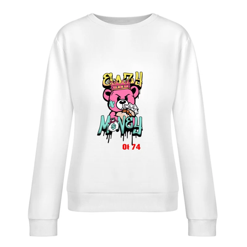 Bär mit Krone und Geld Damen Pullover Sweatshirt