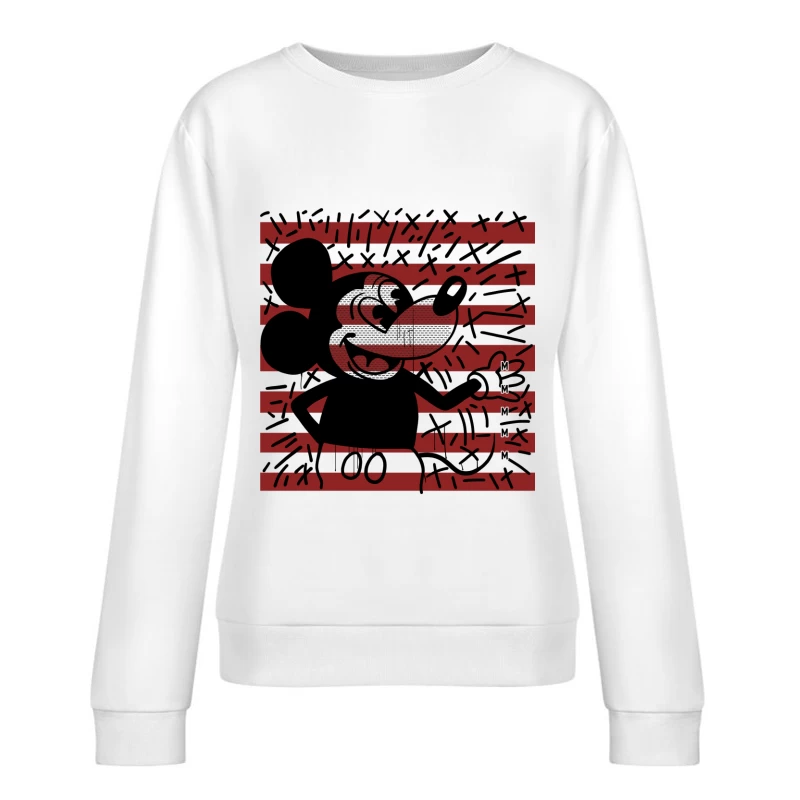 Künstlerische Silhouette mit Mustern Damen Pullover Sweatshirt