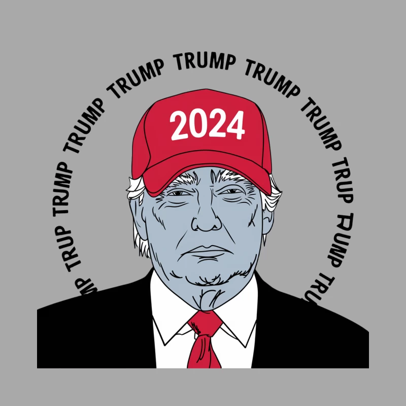 Political Campaign Art With 2024 Red Cap Illustration Male Pullover Hoodie