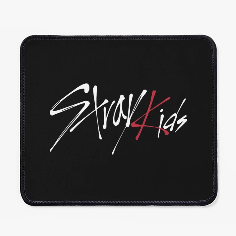 Modern Minimalist Calligraphic Signature in Red and Black Mouse Pad