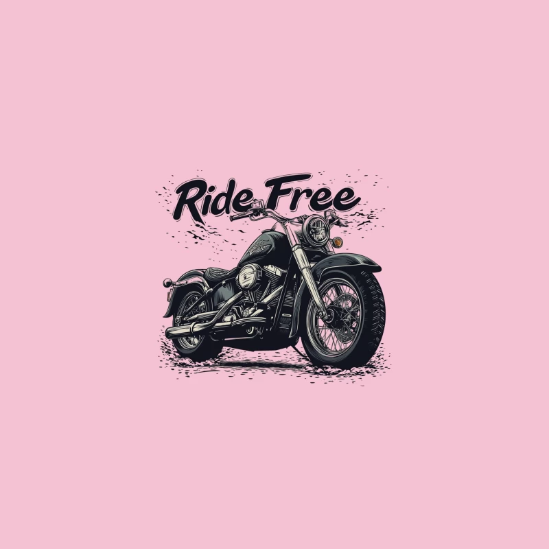 Vintage Cruiser Motorcycle Illustration: Ride Free Bucket Hat