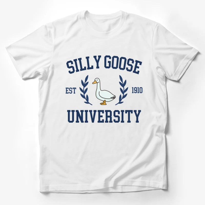 Silly Goose University Vintage-Style Logo Design Male T-Shirt