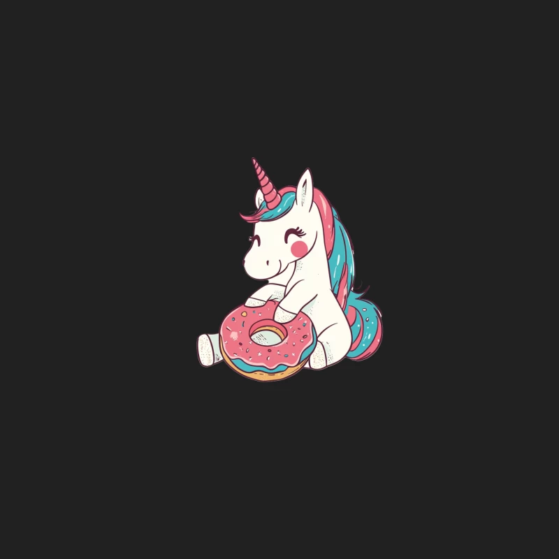 Cute Cartoon Unicorn with Pink Donut Bucket Hat