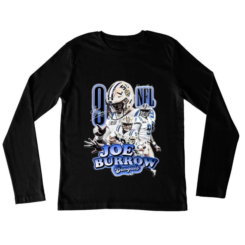 Joe Burrow NFL Bengals Collage Damen Langarm T-Shirt
