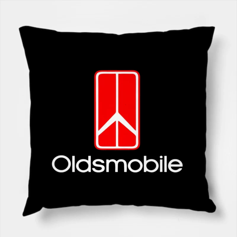 Vintage Red Oldsmobile Logo Design Throw Pillow