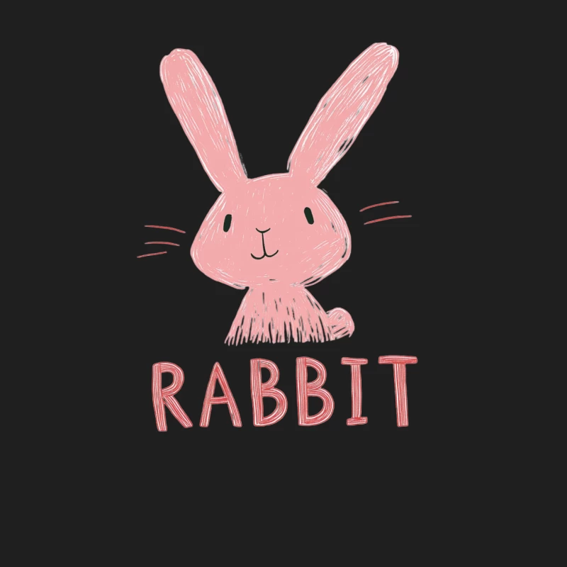 Cute Pink Rabbit Cartoon Illustration with Text Male Tank Top