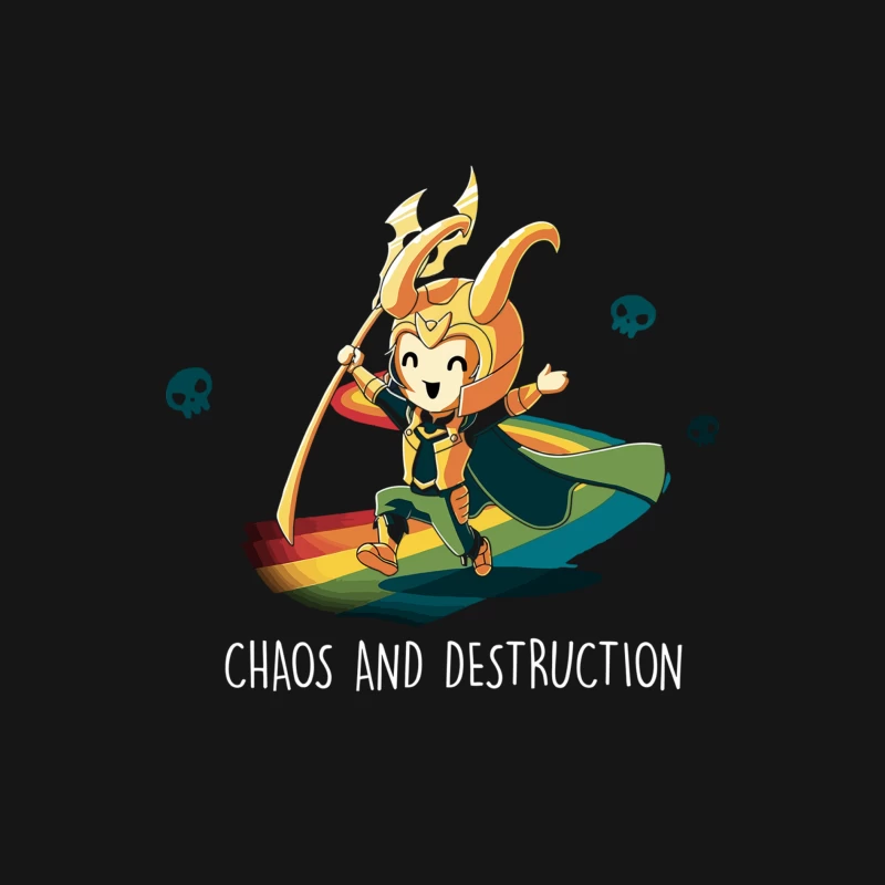 Mischievous Loki: Marvel's Trickster God on a Rainbow Adventure Female Long Sleeve T-Shirt