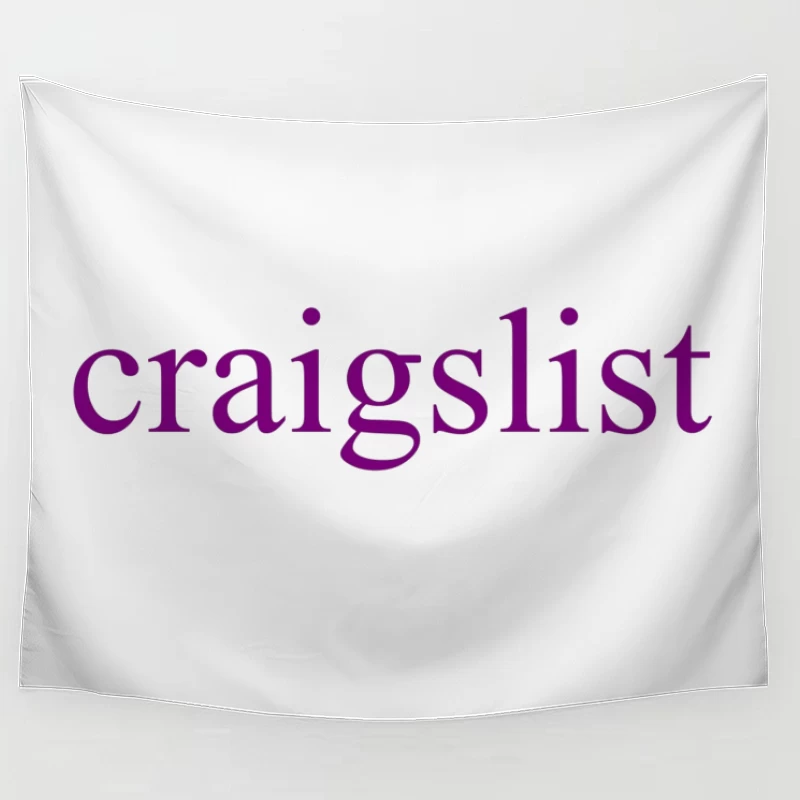 Craigslist Purple Logo Design Tapestry