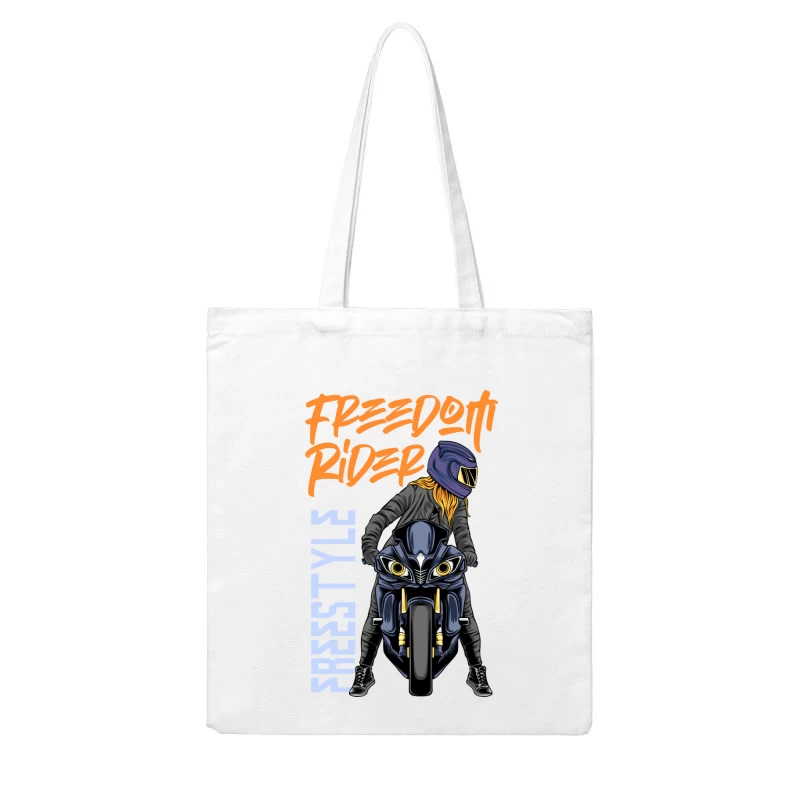 Freedom Rider: Freestyle Motorcycle Biking Cotton Tote Bag