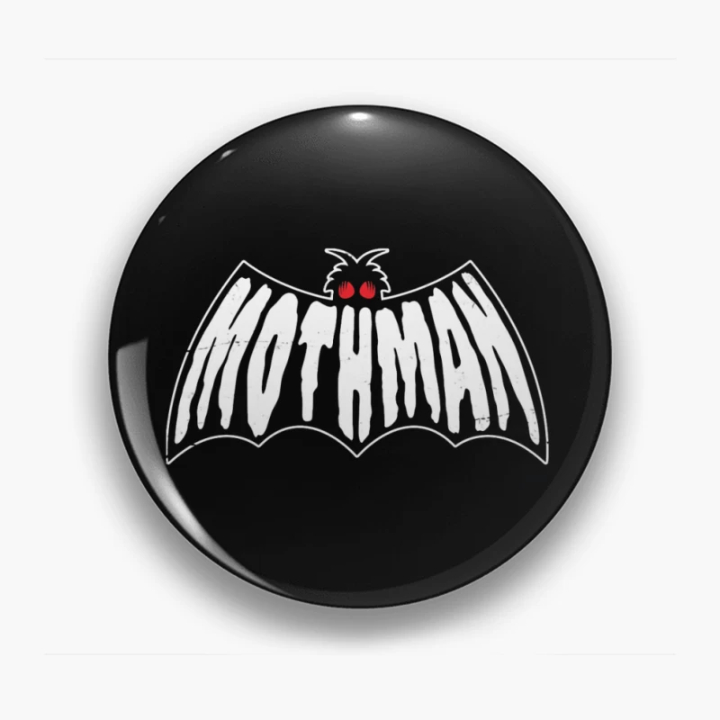 Minimalist White Bat with Red Eyes Pin