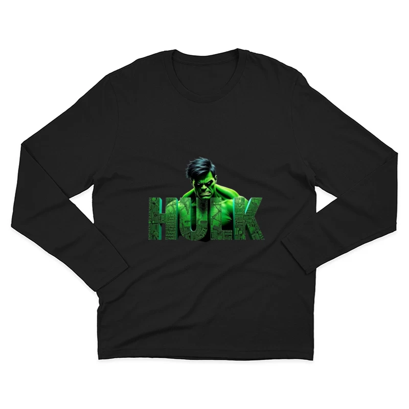 The Incredible Hulk Typographic Character Art Male Long Sleeve T-Shirt