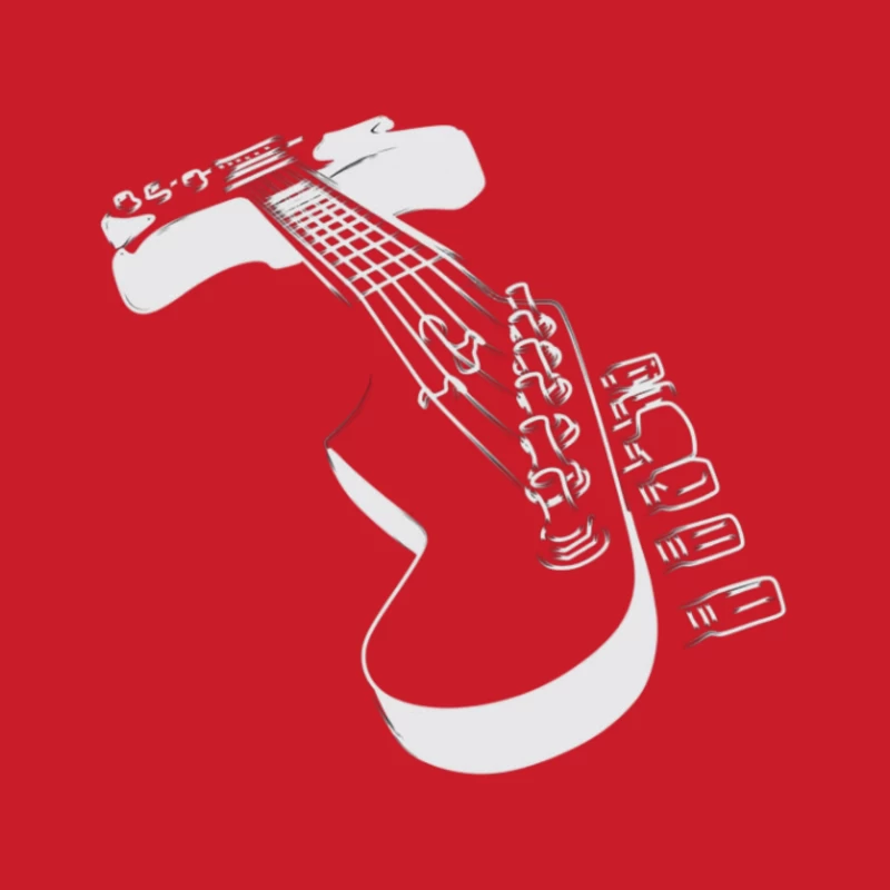 Illustration of a Guitar Male Pullover Hoodie